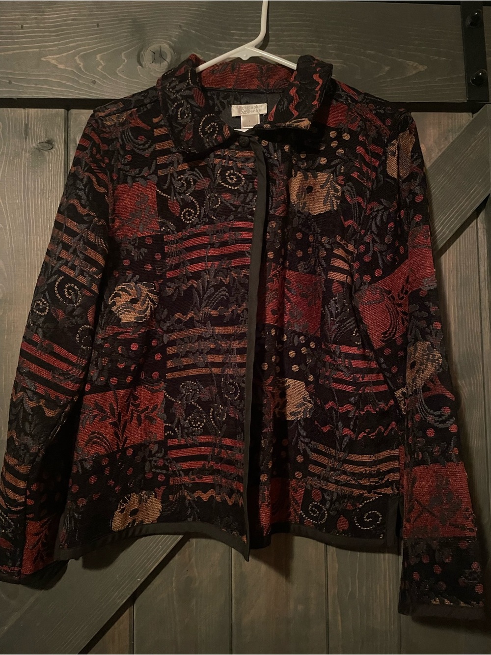 Vintage Christopher and Banks Patchwork Button Up Jacket Size Large (12-14)